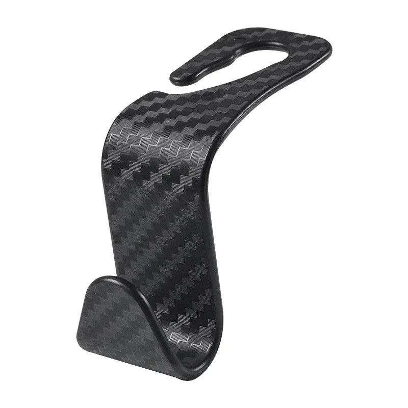 4Pack Car Seat Carbon Fiber Hook for Bags Car Clips Front Seat Headrest Organizer Holder Auto Fastener Hangers Car Accessories