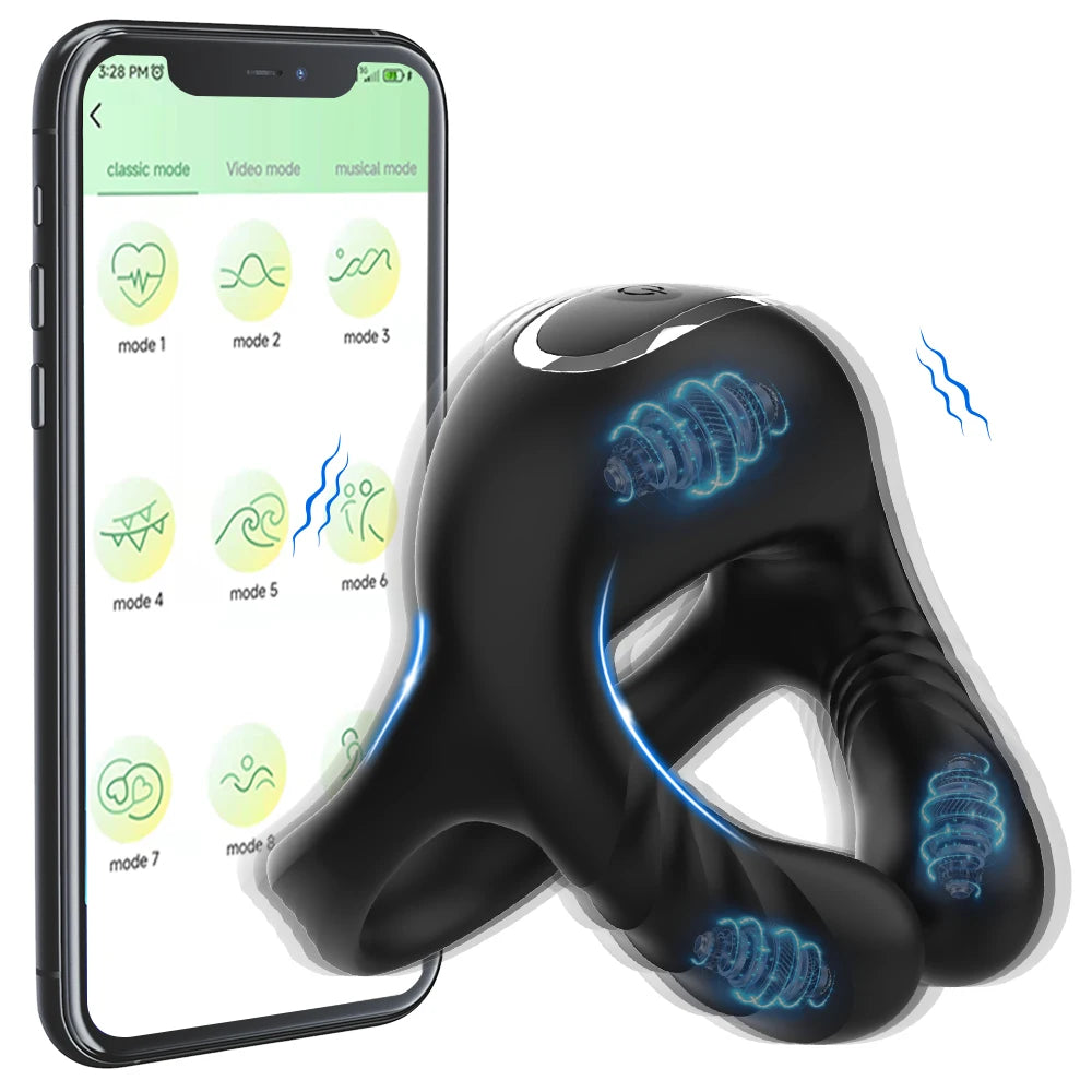 Vibrating Cock Ring for Men Silicone Penis Rings Intense Vibration Mens Vibrator Longer Harder Stronger Erection Adult Sex Toys