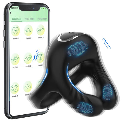 Vibrating Cock Ring for Men Silicone Penis Rings Intense Vibration Mens Vibrator Longer Harder Stronger Erection Adult Sex Toys
