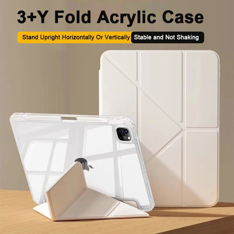 For iPad Air 5th 6th 12th 11th iPad Pro 11 12.9 13 Air 11 M4 10th Gen 10.9 10.2 9th 8th 9.7 Mini 7 6 Smart Case with Pen Holder