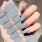 16Tips UV Semi-Cured Gel Nail Wraps Sticker 5D Pure Color Full Cover UV Lamp Gel Sticker Long-Lasting Nail Extension Patch Strip