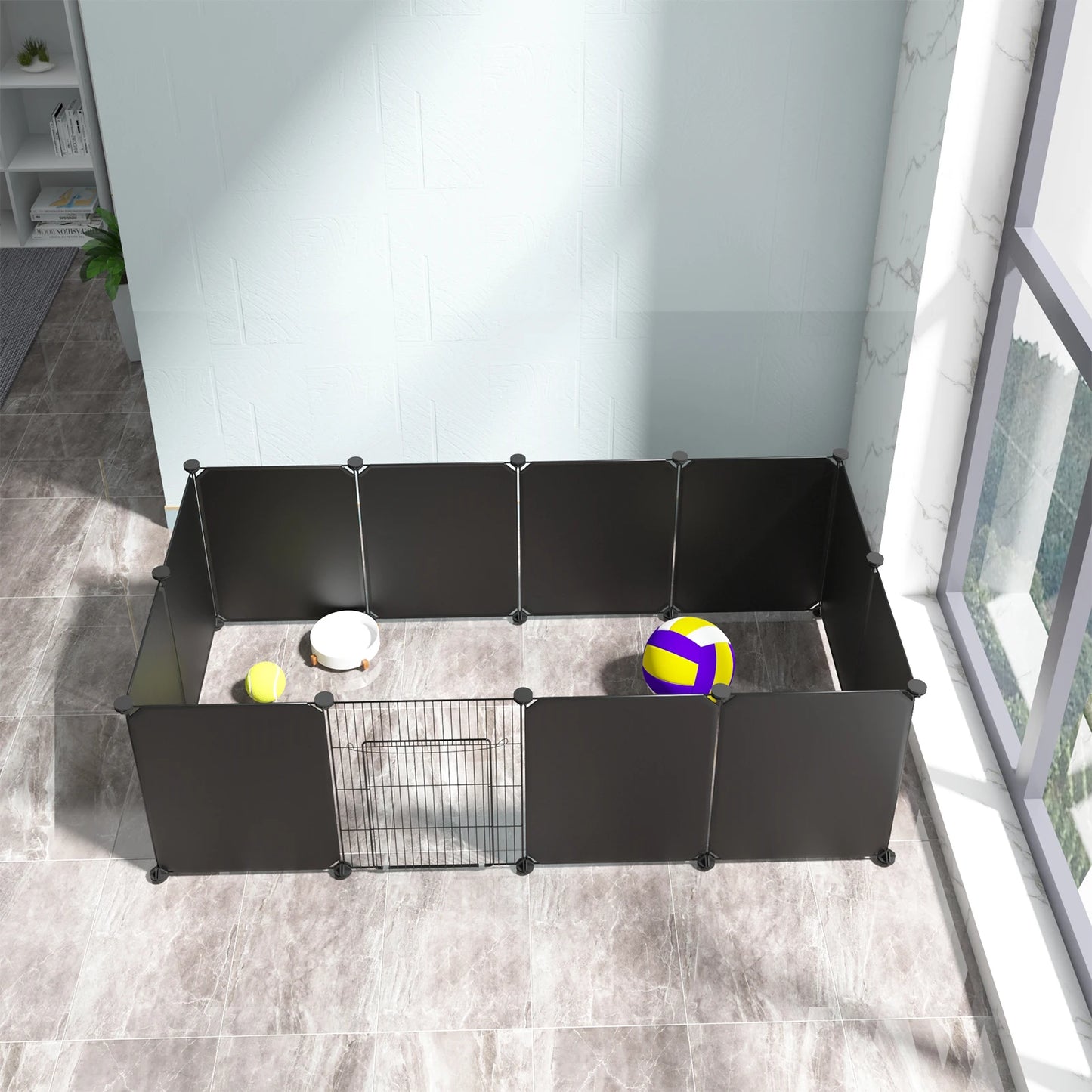 EUGAD Pet Playpen DIY Metal Wire Exercise Modular Enclosure with Door Small Animals Cage for Guinea Pig Rabbit Gerbil Hedgehog Pet Run