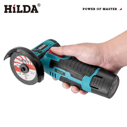 HILDA 12V/3 Inch Lithium Electric Angle Grinder Mini Small Household Handheld Cutting Machine Polishing Machine