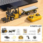 1:64 Bluetooth Remote Control Crane And Forklift two-in-one Desktop Mini Alloy Toy Car With Trailer Christmas Gift In Color Box