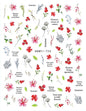 3d Nail Art Decals Elegant White RoyalBlue Roses Flowers Adhesive Sliders Nail Stickers Decoration For Nail Manicure