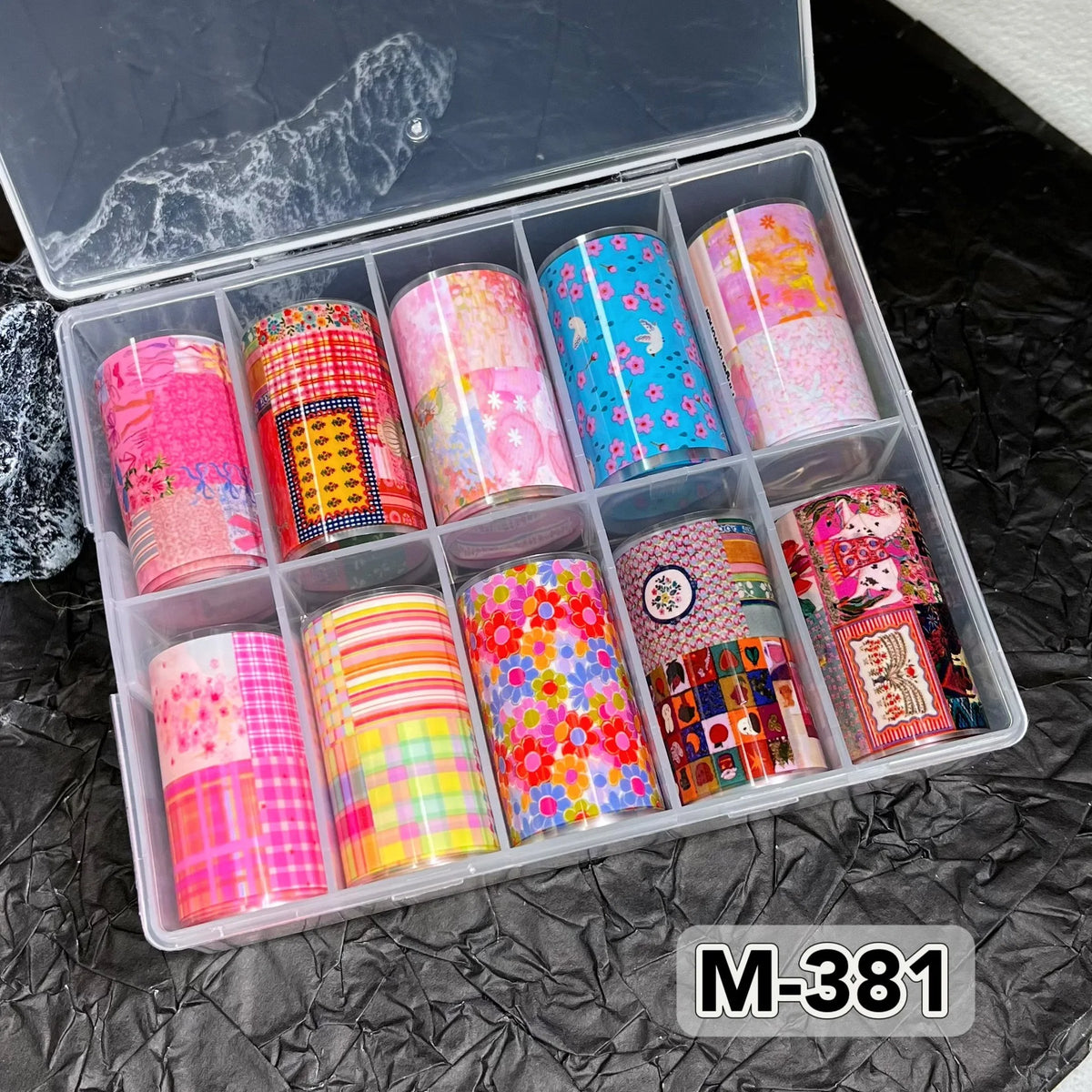 10 Rolls New Design Fresh Nail Foils for Transfer Paper Sticker Plaid Sliders Denim Nails Wraps DIY Bowknot Nail Art Decorations