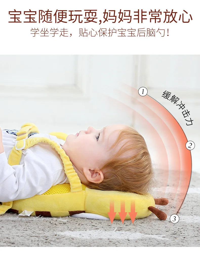 20x30cm Learn Walk Head Protector Cushion Head Back Protector Baby Protect Pillow Anti Fall Backward Cap Carry Cartoon Bee