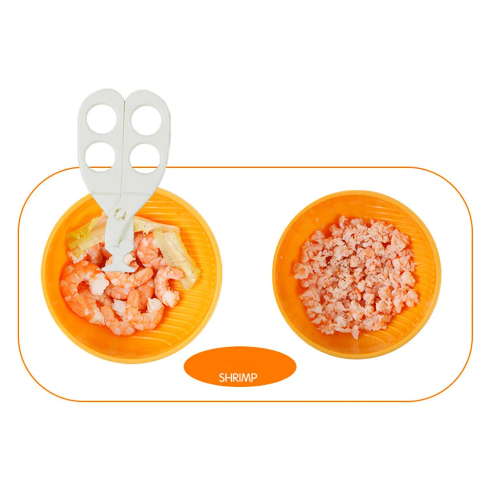 Baby Food Scissors Kids with Case Travel, Kitchen Scissors for Food with Safety Lock, Baby Food Cutter, BPA Free