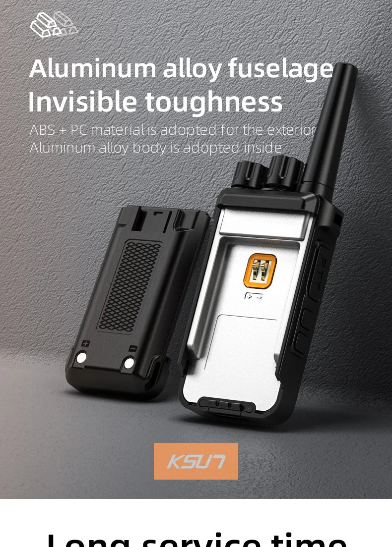 Mini Portable Walkie Talkie 2pcs UHF Radio Wireless Intercom VOX Function PMR446 Walkie Talkie Two Way Radio Station KSUN X26
