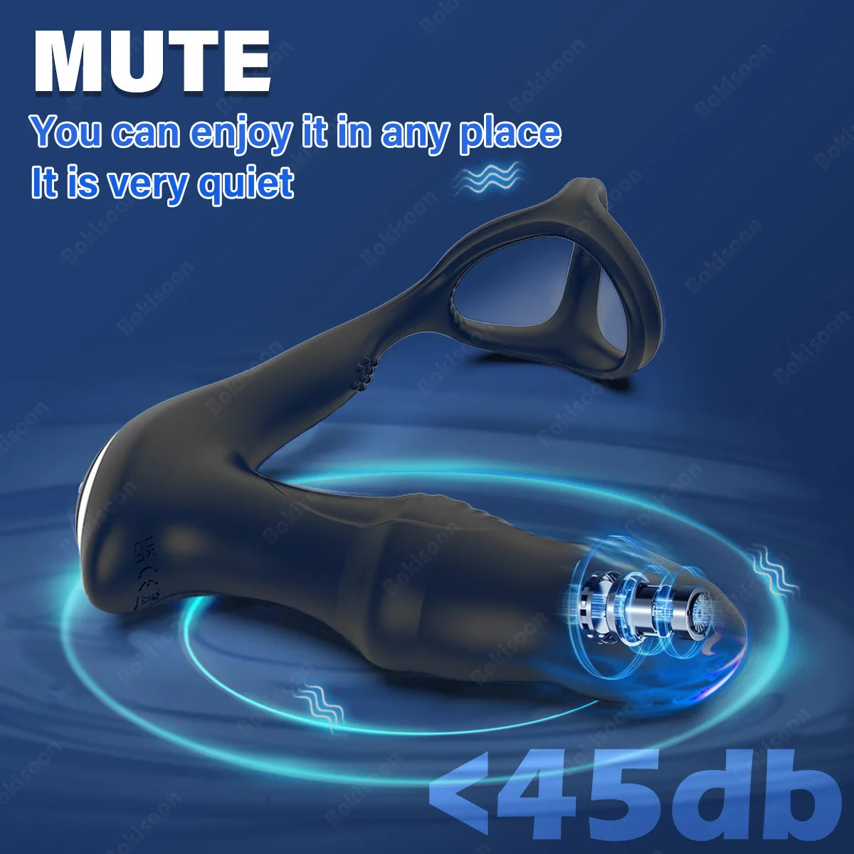 Bokisoon Prostate Massager Anal Vibrator 9 Wiggling Thrusting with Cock Ring Butt Plug Remote Control Sex Toys P Sport Massager