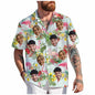 Custom Face Hawaiian Shirt Unisex Funny Personalized 3D Printed Button Shirts 2025 Beach Short Sleeves Lapel Shirts DIY Blouses