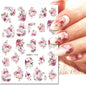 3d Nail Art Decals Elegant White RoyalBlue Roses Flowers Adhesive Sliders Nail Stickers Decoration For Nail Manicure