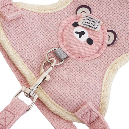 Newest Cute Cat Harness and Leash Set Bunny Pet Accessories Vest Harnesses Small Dog Leashes for Outdoor Walking Pets Supplies