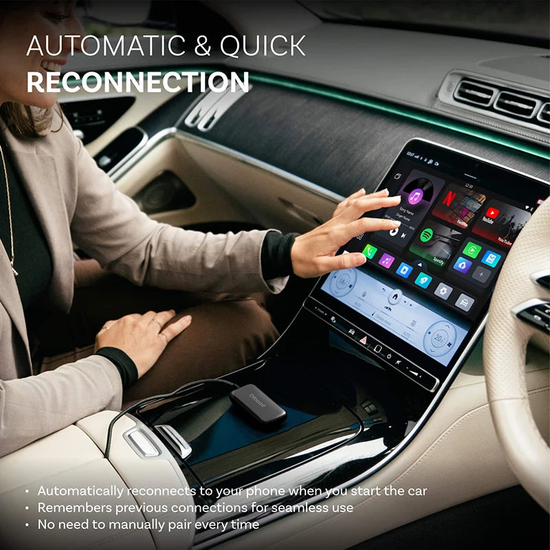 OTTOCAST Play2Video Pro Ai Box Pro Built in YouTube Netflix IPTV Video Box Wired to Wireless CarPlay Android Auto Adapter