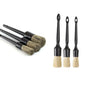 3/6Pcs Natural Boar Hair Car Detailing Brush Set Soft Bristle Car Cleaning Brush Kits Auto Tire Wheel Wash Exterior Accessories