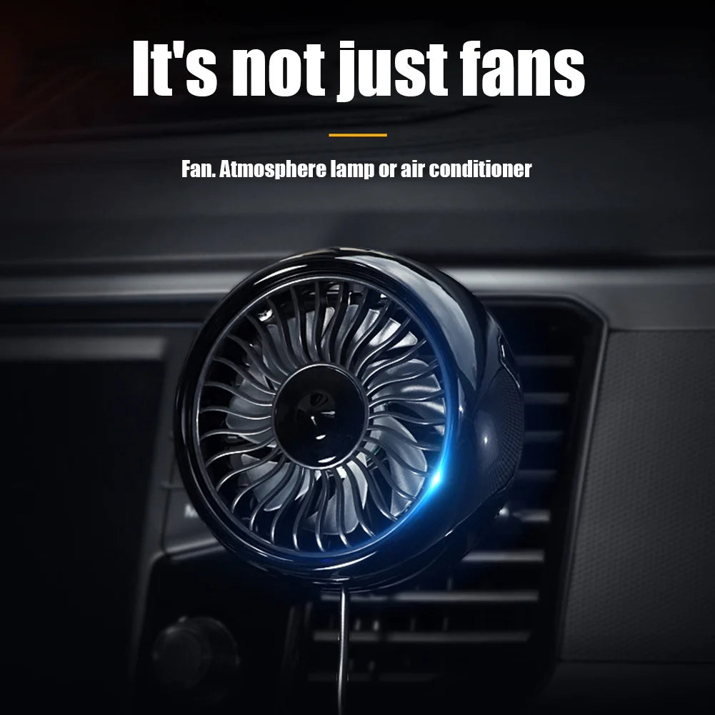 EAFC Car Fan USB Powered Electric Car Cooling Fan Portable 3 Speeds Strong Airflow Air Circulation Fan for Car Van Truck SUV