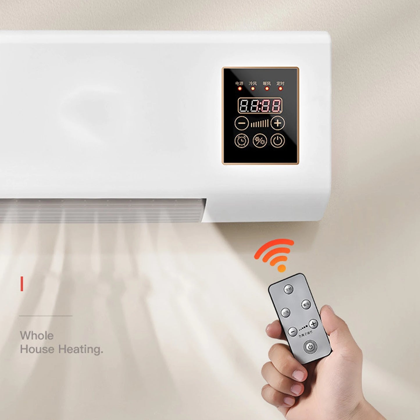 Electric Air Conditioner Fan Wall Mount Easy  Temperature  Timer Heating and Cooling Fan Cooling Heating Fan