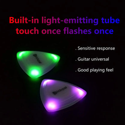 Miwayer LED Luminous Guitar Pick - ABS Electric Guitar Picks With Three-Color Light Options (White/Green/Purple)