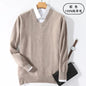 Super 100% Cashmere Sweater 2021 Men Pullover Autumn Winter Warm Classic V-neck Sweaters Male Jumper Jersey Hombre Pull Homme