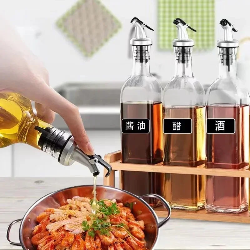 1-5PCS Oil Bottle Stopper Lock Plug Seal Leak-proof Nozzle Sprayer Oil Bottle Stopper Cap Liquor Dispenser Wine Pourer Gadgets