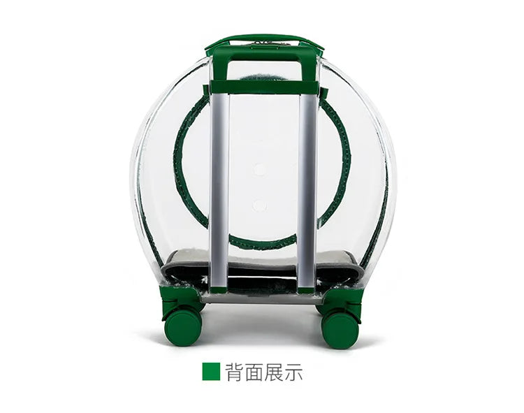 pet trolley case portable dog going out transparent trolley bag large capacity two cats