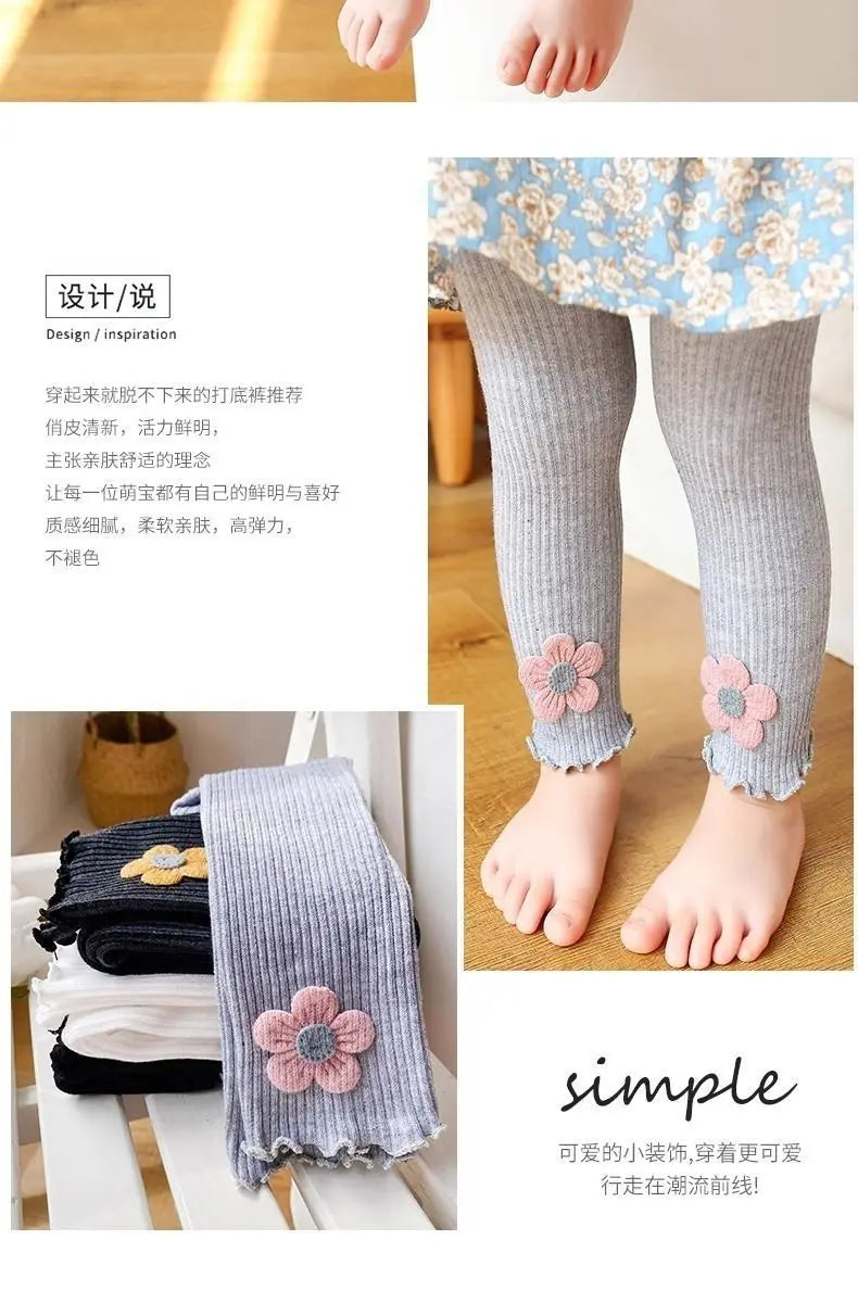 Baby Leggings for Spring and Autumn Cotton Children's Adjustable Pants Baby Girls Look Good Long Pants for Outerwear Clothing