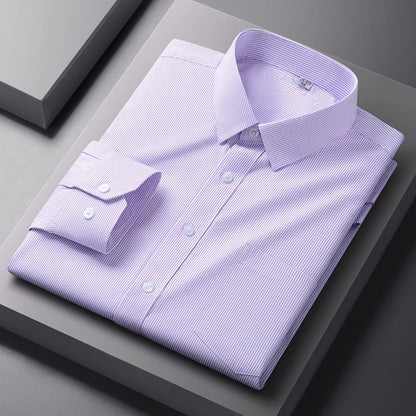 Men Formal Shirt Long Sleeve Office Solid Color Fashion Business Pocket Social Office Blue White Shirts Men's Clothing S-5XL