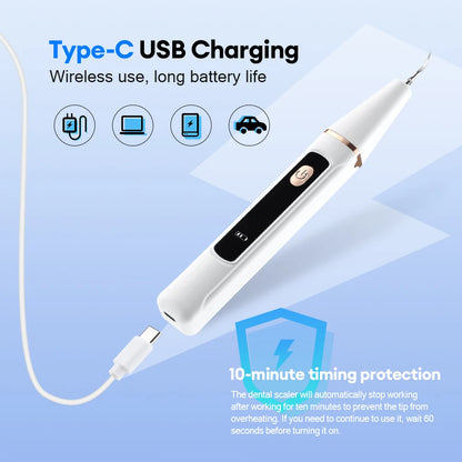 Dental Scaler For Teeth Tartar Remover Electric Teeth Cleaner Tooth Calculus Plaque Remover LED Ultrasonic Dental Stone Removal