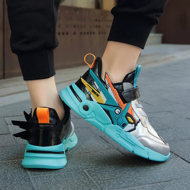 Kids Casual Shoes Boys Leather 5-15y Children Tennis Fashion Sneakers Toddlers Outdoor Cartoon Size 28-39