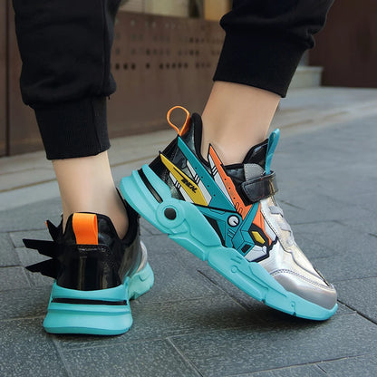 Kids Casual Shoes Boys Leather 5-15y Children Tennis Fashion Sneakers Toddlers Outdoor Cartoon Size 28-39