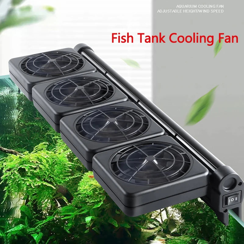 Fish Tank Cooling Fan Timing Adjustable Wind Speed Cooling Fan Fish Tank Cooler Glass Thickness ≤12mm Aquarium Accessories