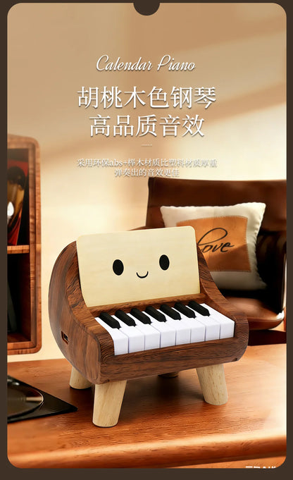 Mini Playable Electronic Piano Rechargeable Beech Wood ABS Desktop Ornament Birthday Valentine Friend Gift