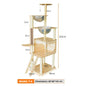Large Cat Climbing Frame with Thickened Hemp Rope Multi-layered Wooden Cat Tree Tower and Integrated Scratching Post for Pets