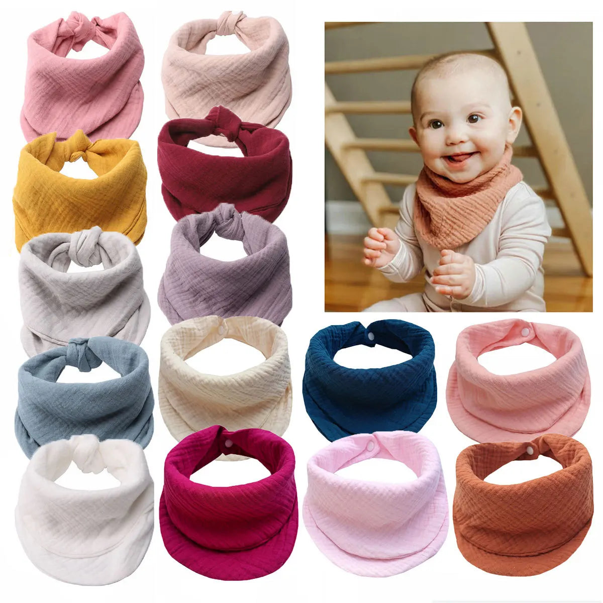 Baby Girls Apron Bibs Toddler Long Sleeve Scarf Waterproof Art Smock Feeding Bib Infant Boys Girls Kids Burp Cloth Bandana