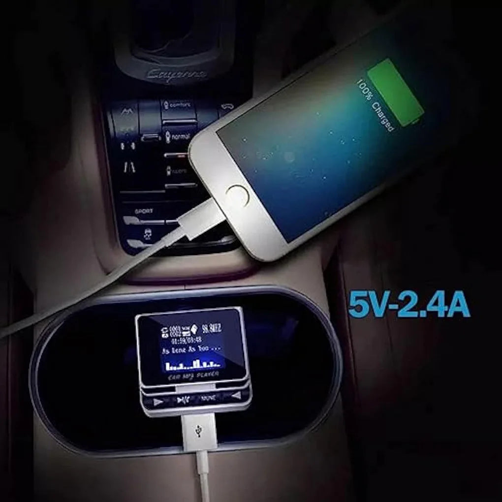 FM12B 1.44 Inch LCD Bluetooth Car MP3 Player Handsfree Wireless FM Transmitter Radio Adapter USB Car Charger Remote Control