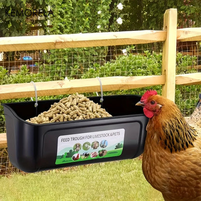 KEMORELA 2PCS Goat Feeder Hanging Duck And Chicken Feeder Small Pet Food Basin Fence Feed Trough Goose Drinking Trough With Clip
