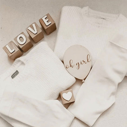Baby Wooden Balloon Milestone Newborn Birth 1-12 Month Card Birthday Gift Toddler Wooden Commemorativenir Photography Prop Toy