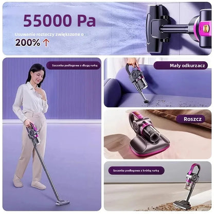 4-in-1 Cordless Stick Vacuum Cleaner 55000Pa Suction Power Powerful  Cordless Rechargeable Lithium Battery for Carpet Floor Pet