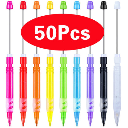 10-100Pcs Beaded Pencil HB Writing Beaded Pencil DIY Beadable Pencils Bead Pencil