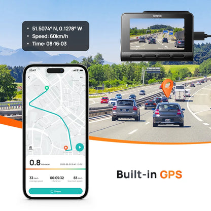 70mai 4K Dash Cam A810 Front Rear Set Suppor 4G Module LTE UP04 Remote Control GPS ADAS Car DVR 70mai A810 Car DVR