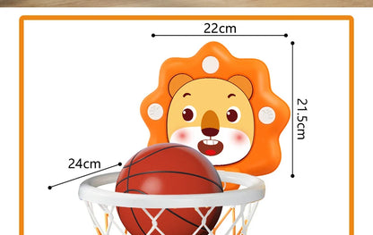 Kids Basketball Hoop with Inflatable Ball Wall Mount Indoor Outdoor Sport Toy Suction Cup Stand Portable Game Fun Play Boys Gift