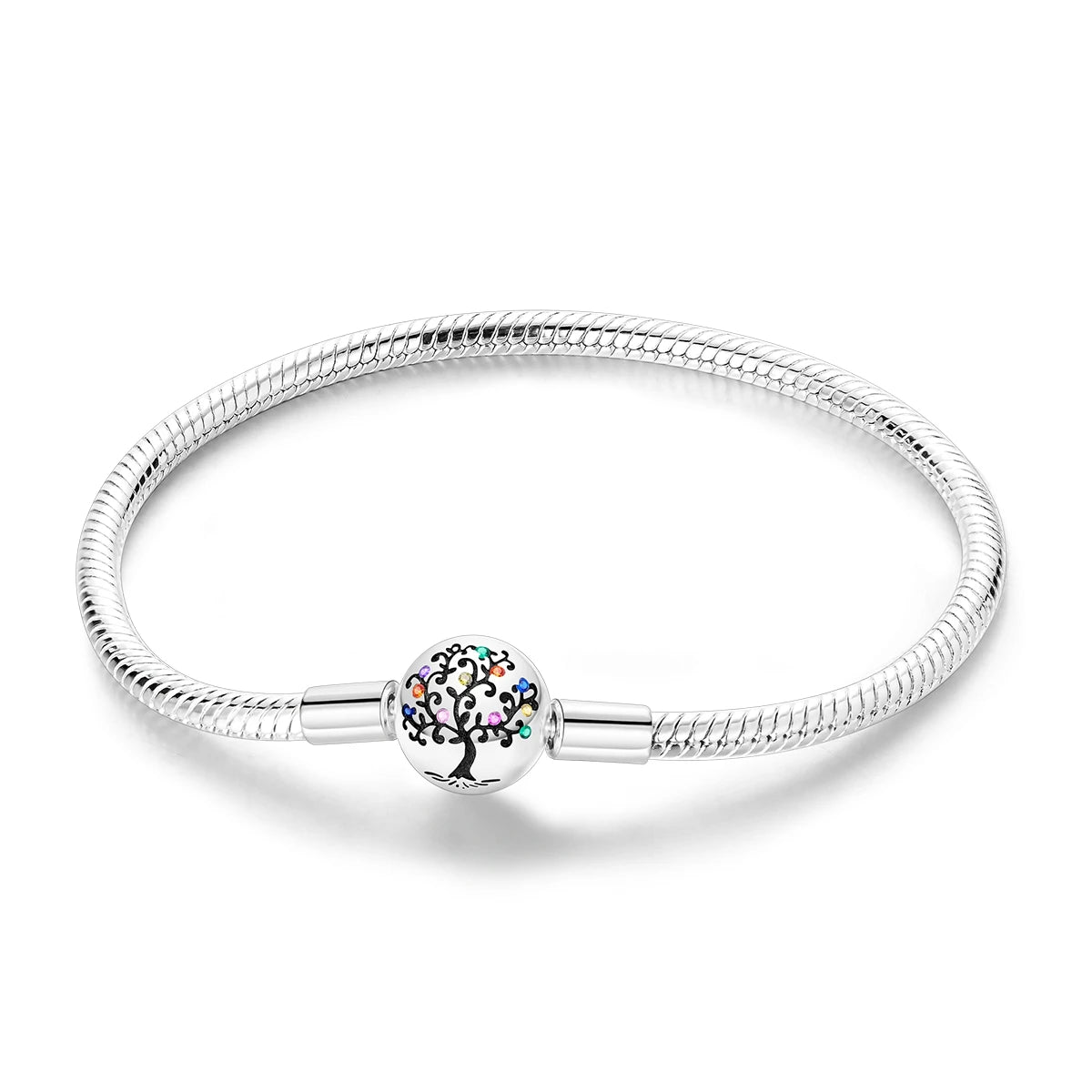 Original 925 Sterling Silver Charm Bracelets Heart Clip Bead Snake Chain Bracelet Fit Charms Beads Diy For Woman Fine Jewelry