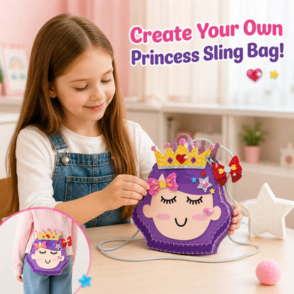 Kids DIY Sewing Bag Kit, Unicorn & Princess Theme Felt Art, 50+ Pieces Set, Creative Educational Toy for Kids