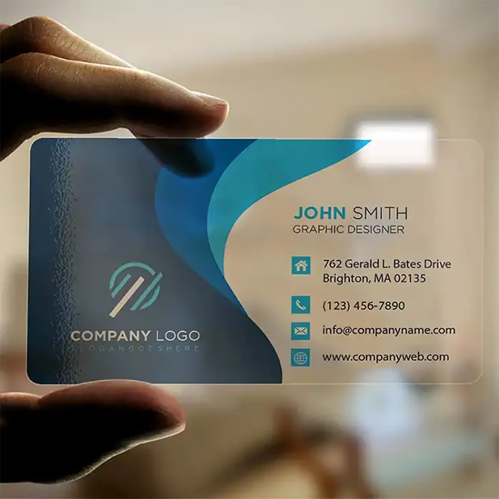 Custom Transparent PVC Business Card Clear Visit Logo Name Plastic Identity Waterproof Round Corners Personalized 200PCS 500PCS