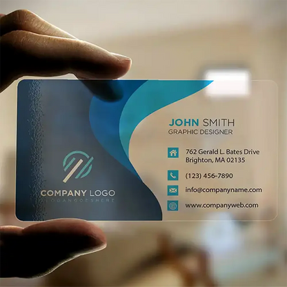 Custom Transparent PVC Business Card Clear Visit Logo Name Plastic Identity Waterproof Round Corners Personalized 200PCS 500PCS