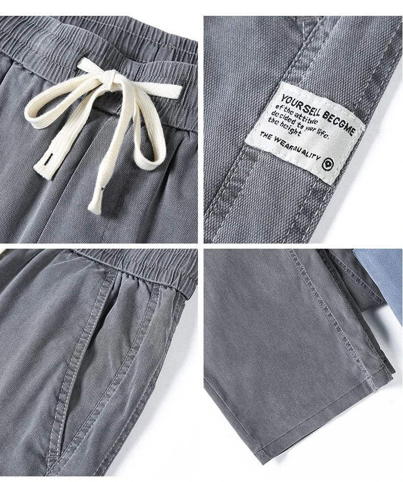 Men's Summer Soft Lyocell Fabric Jeans Thin Loose Straight Denim Pants Drawstring Elastic Waist Casual Trousers Plus Size M-5XL