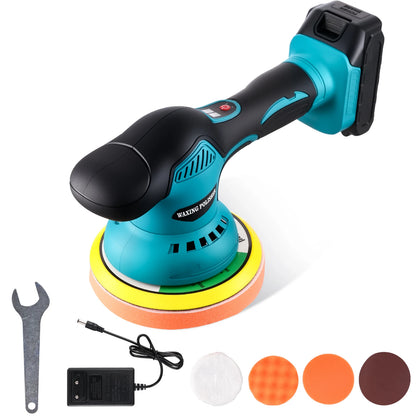 Podofo 21V Cordless Car Waxing Machine Adjustable 8 Speed Auto Polish Waxing Machine Polishing Wax Tool Wax Polisher With Battery & Charger