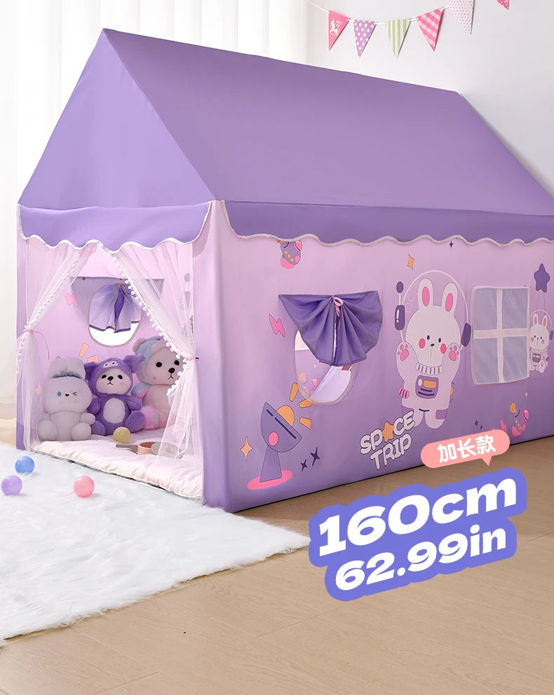 Children's foldable game tent, portable indoor/outdoor game tent with window cut, secret base, birthday party decoration ideal g