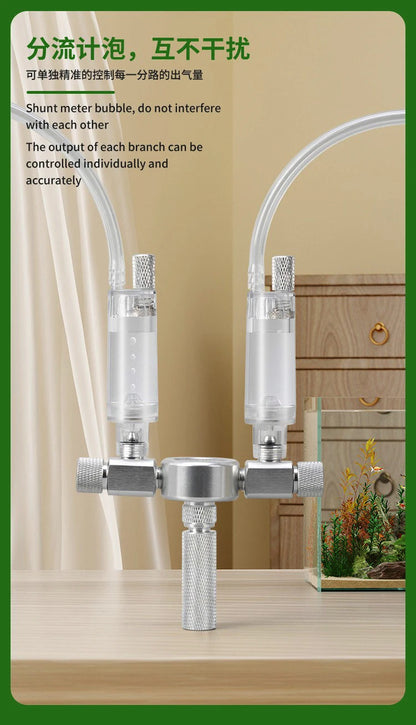 Aquarium CO2 Shunt CO2 Regulator Multi-Way Shunt Regulating Valve Aluminum Alloy CO2 Multi-Pass 2-6 Shunt Fish Tank Supplies