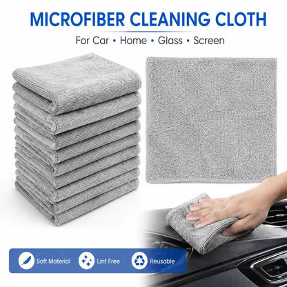 Soft Lint-Free Microfiber Cleaning Cloths, Reusable Cleaning Cloths for Car Interior Glass Kitchen Home - 5/10/20/50 Pcs